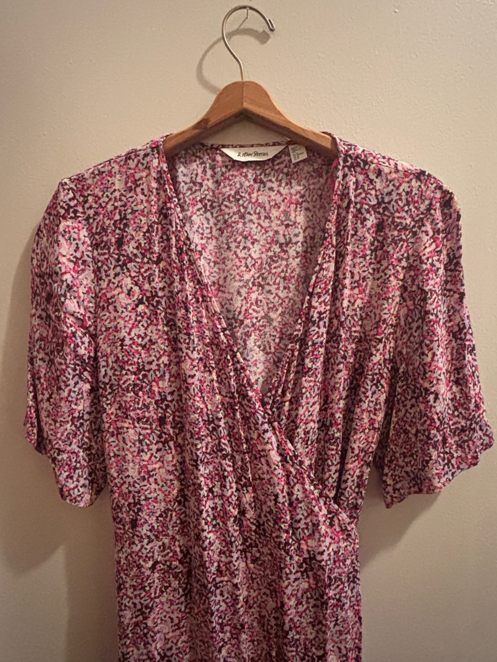 & Other Stories Pink Confetti Wrap Dress